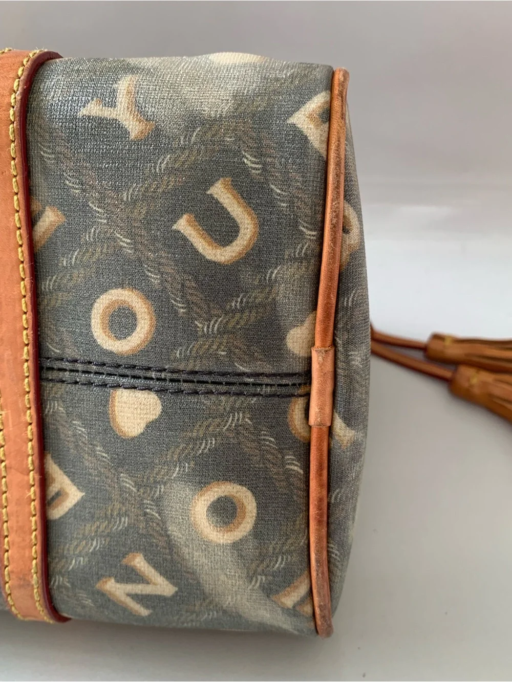 Dooney & Bourke Brown Logo Crossbody with Tan Trim